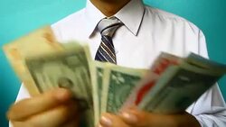 businessman show money Stock Footage