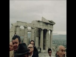 UPITN 10 1 77 GREEK MINISTER OF CULTURE AT THE ACROPOLIS News Clip