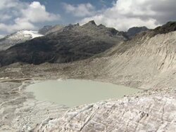 Mid of lake on Huayna Potosi glacier in Andes Region of Bolivia Stock Footage