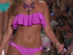 Models walk the runway during the Nicolita swimwear 2012 show Stock Footage