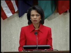 Rice on climate change, campaigners demostrate News Clip