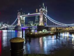 Timelapse of River Thames and Tower Bridge Lifting, London, England Stock Footage