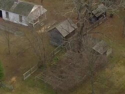 MS AERIAL Shot of Duke Homestead / North Carolina, United States Stock Footage
