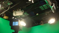Broadcasting studio green screen Stock Footage