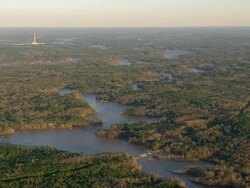 WS AERIAL View of Power plant with landscape / Georgia, United States Stock Footage