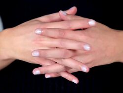 CU Hand gestures / Saarburg, Rhineland Palatinate, Germany Stock Footage