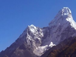 Ama Dablam Himalayan peak in Nepal. Stock Footage