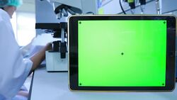 Green screen with scientist working in the laboratory Stock Footage