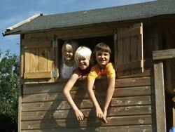 Kids in tree house (Shot on Red) Stock Footage