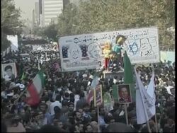 Anti US rally on anniversary of taking of US embassy News Clip