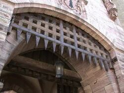 Old castle gate (2) Stock Footage