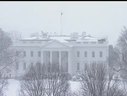 The White House is living up to its name on Saturday as it gets covered in a massive snow storm that his slamming the East Coast, and more dump close to two feet on the presidential grounds News Clip