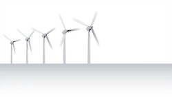 Environmental graphic with turbines and led light bulb Stock Footage