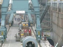 MS Shot of ship yard / Hamburg, Hamburg, Germany Stock Footage