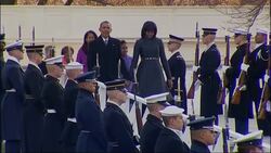 Obama walks parade route and then takes prime seat to watch festivities for inauguration News Clip