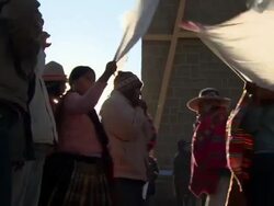 Ritual dancing at spring festival, Cala Cala, Bolivia Stock Footage