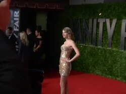 Taylor Swift at the 2011 Vanity Fair Oscar Party Inside  at Hollywood CA. (Footage by WireImage Video/GettyImages) Stock Footage