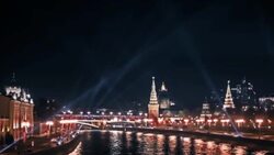Moscow at night Stock Footage