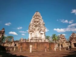 HD time-lapse: Sdok Kok Thom Castle, Cambodia Khmer style Thailand Stock Footage