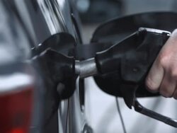 HD DOLLY: Hand Pull Up On The Lever Of Nozzle Stock Footage