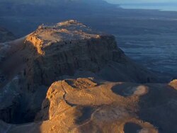 View of mountain at evening / Masada, Sourn Judea Desert, Israel  Stock Footage