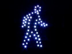 MS Shot of traffic light blue pedestrian and red hand / Minneapolis, Minnesota, United States Stock Footage