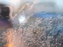 Autumn rain water drops on glass surface Stock Footage