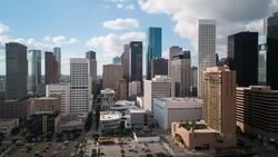 Skyline of downtown Houston, Texas, USA Stock Footage