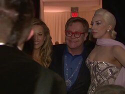Lady Gaga, Elton John, and Sheryl Crow at the Elton John AIDS Foundation Presents 22nd Annual Academy Awards Viewing Party Sponsored By Chopard, Neuro Drinks And Wells Fargo Stock Footage
