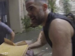 Typhoon Haiyan Dramatic Rescue In Storm Surge Flood Stock Footage