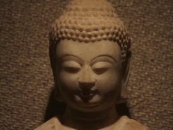 CU Head of buddhist Statue/xian,shaanxi,China Stock Footage