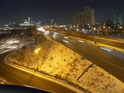WS T/L TU View of Ollimpikdaero Road and National Assembly at night / Seoul, South Korea  Stock Footage