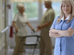 HD: Friendly Nurse In The Nursing Home Stock Footage