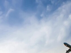 jet airplane flying overhead Stock Footage