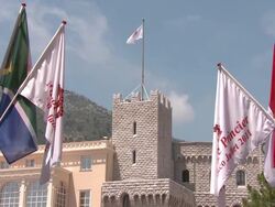 ATMOSPHERE Palace at the Monaco Royal Wedding: Preparations at Monaco . (Footage by WireImage Video/Getty Images Entertainment Video) Stock Footage