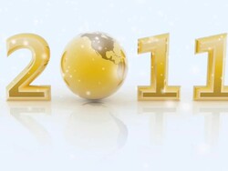 Gold New Year and globe. Loop Stock Footage