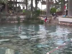 Pool, Pamukkale (Hierapolis), Turkey Stock Footage