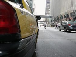 MS Young man in black suit and getting  come out from cab / Minneapolis, Minnesota, United States Stock Footage