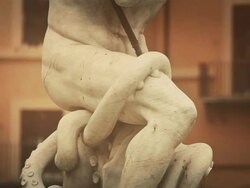 Neptune Statue Masterpiece in Rome Stock Footage