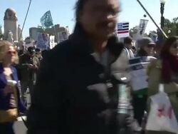 Protesters March Against NSA Spying, for Snowden Stock Footage