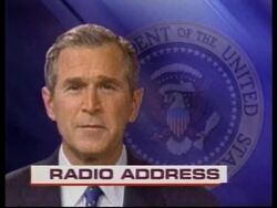 President's end of year radio address News Clip