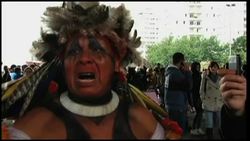 Protesters demand protection of Amazon rainforest News Clip