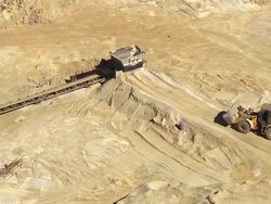 MS AERIAL ZO View of opencast mine in Johannesburg / South Africa Stock Footage
