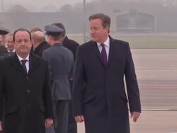 Francois Hollande Walk and Talk with David Cameron News Clip