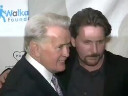 Martin Sheen and Emilio Estevez at 'The Way' premiere in New York on 10/5/2011  (Footage by WireImage Video/Getty Images Entertainment Video) Stock Footage