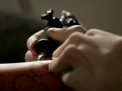 Slow motion tattoo Stock Footage