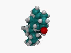 CGI showing space-filling three-dimensional molecular model of vitamin D Stock Footage