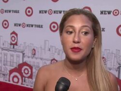 INTERVIEW: Adrienne Bailon talking about her favorite makeups, shopping for tonight at the Target Celebrates Opening Of East Harlem Location With Star-Studded Party at New York NY.  Stock Footage