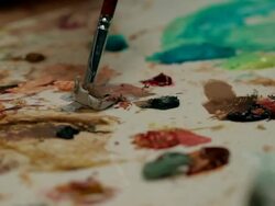 Drawing oil painting Stock Footage