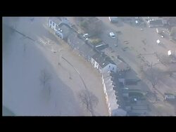UK: Aerials of flood devastation at Cockermouth  News Clip